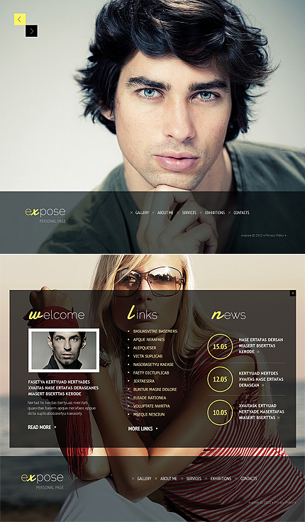 Expose Personal Flash CMS Template