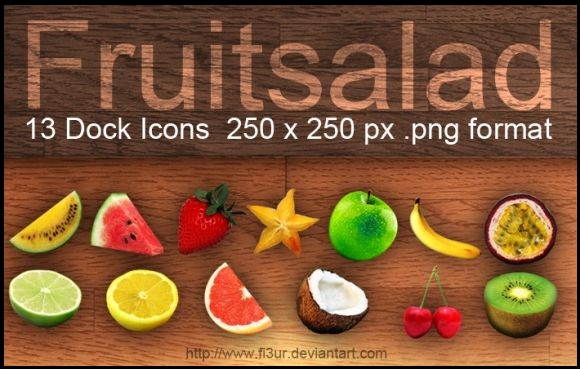 Fruitsalad Dock Icons(13 icons)