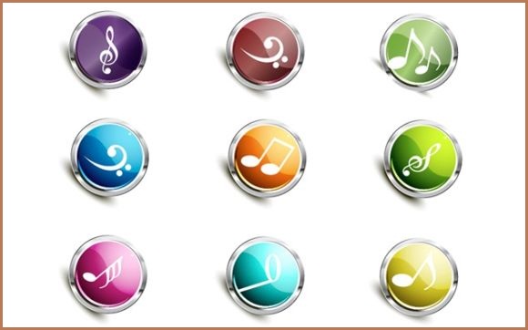 Super glossy music icons