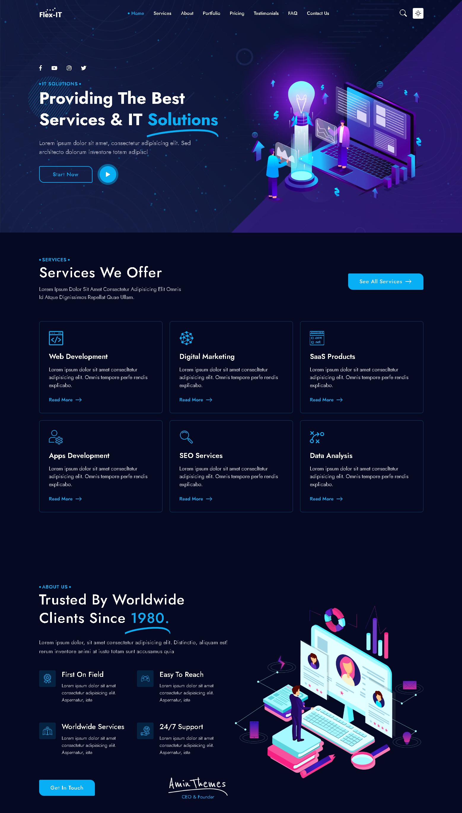Flex it | business services  it solutions multipurpose responsive landing page template