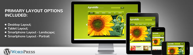 Agriculture Responsive WordPress Theme With jQuery Image Slider & Drop Down Menus