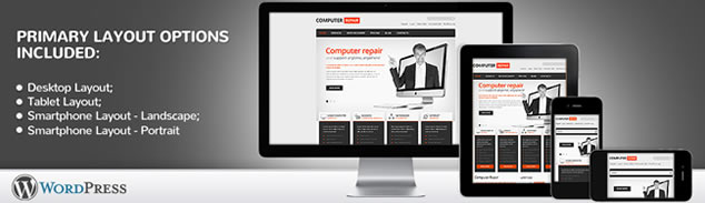 Computer Repair Responsive WordPress Theme With Homepage Intro Slider & Blog