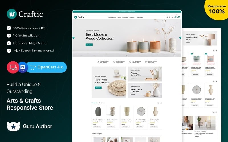 Craftic art and crafts responsive opencart store 469997 original | best e commerce website templates | entheosweb Craftic art and crafts responsive opencart store 469997 original