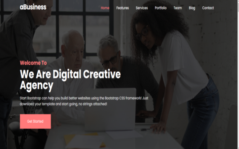 Abusiness digital agency one page portfolio amp corporate business landing page template 182855 original