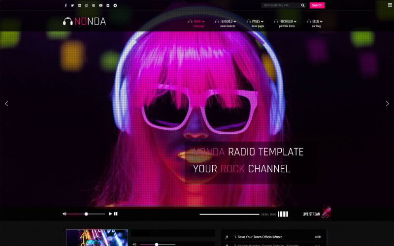 Nonda online music radio station joomla template 338099 original