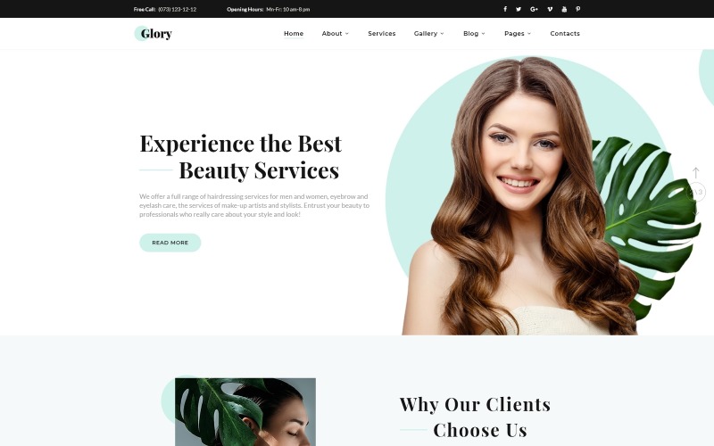 Glory divine beauty salon multipage website template 70383 0 original | great collection of website templates using circles | entheosweb Glory divine beauty salon multipage website template 70383 0 original