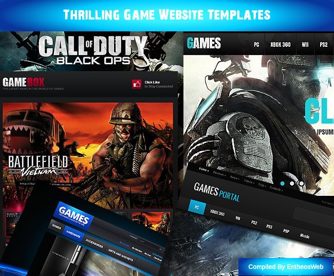 Thrilling Game Website Templates Thrilling game website templates