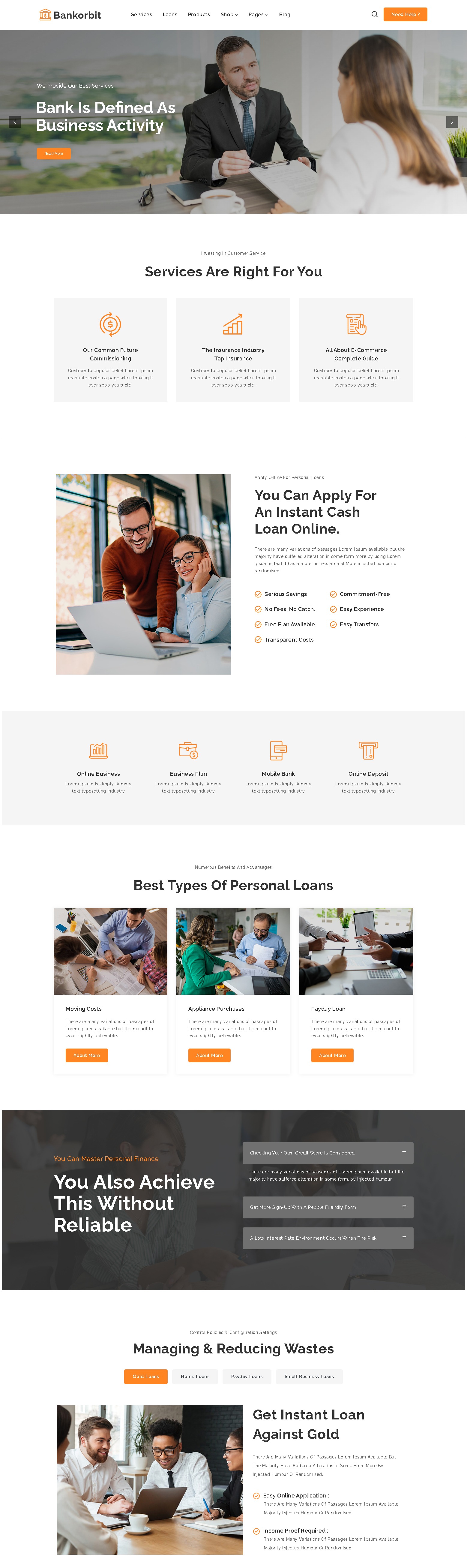 Bankorbit   banking loan and finance business elementor wordpress theme