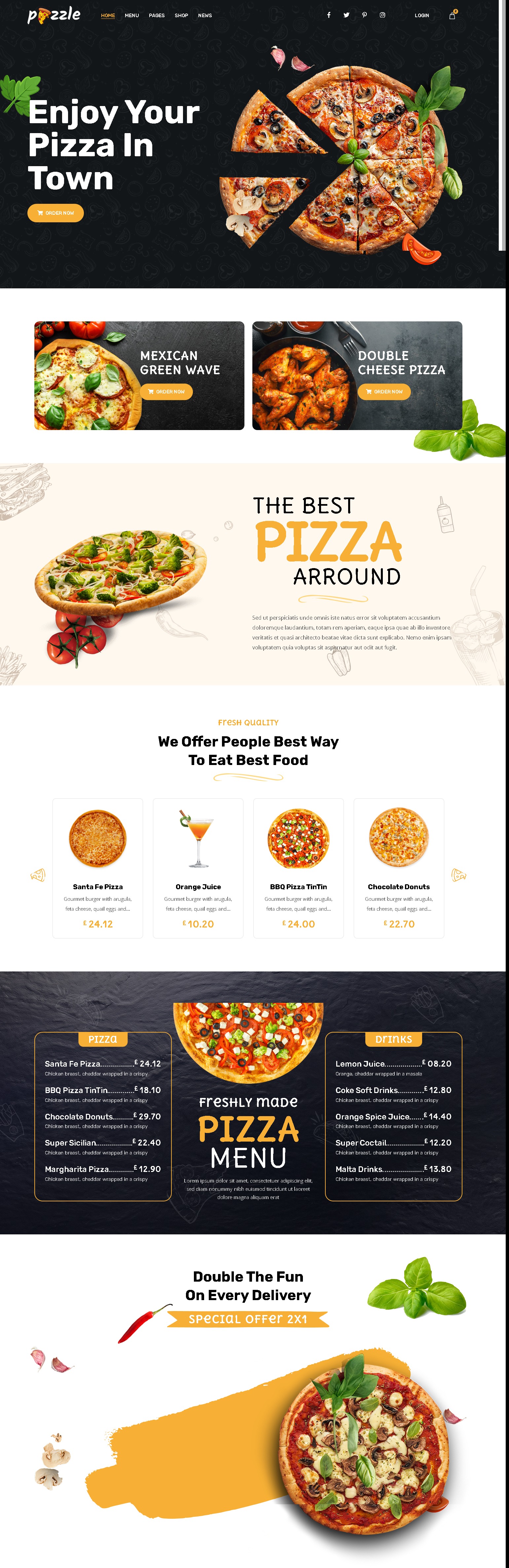 Pizzle   fast food  pizza html template