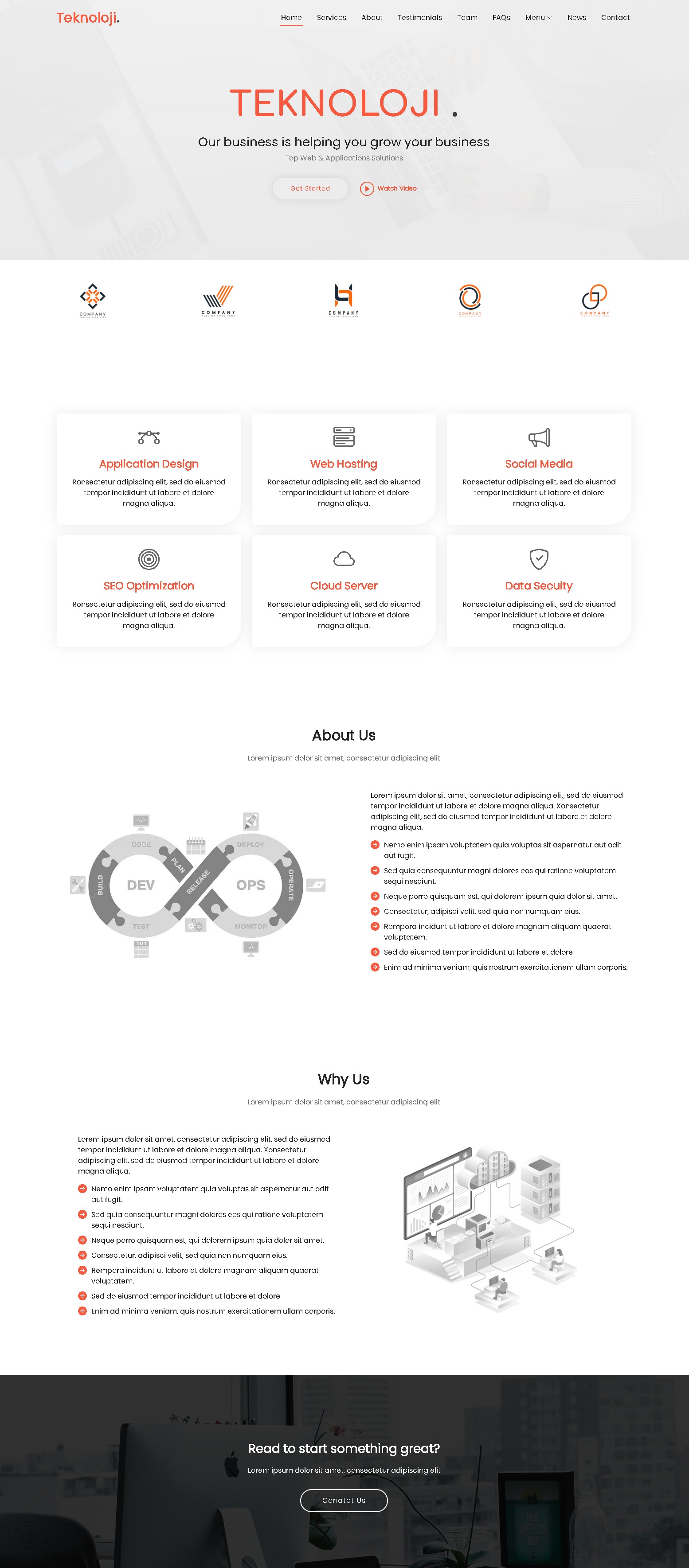 Teknoloji   business services  technology landing page template
