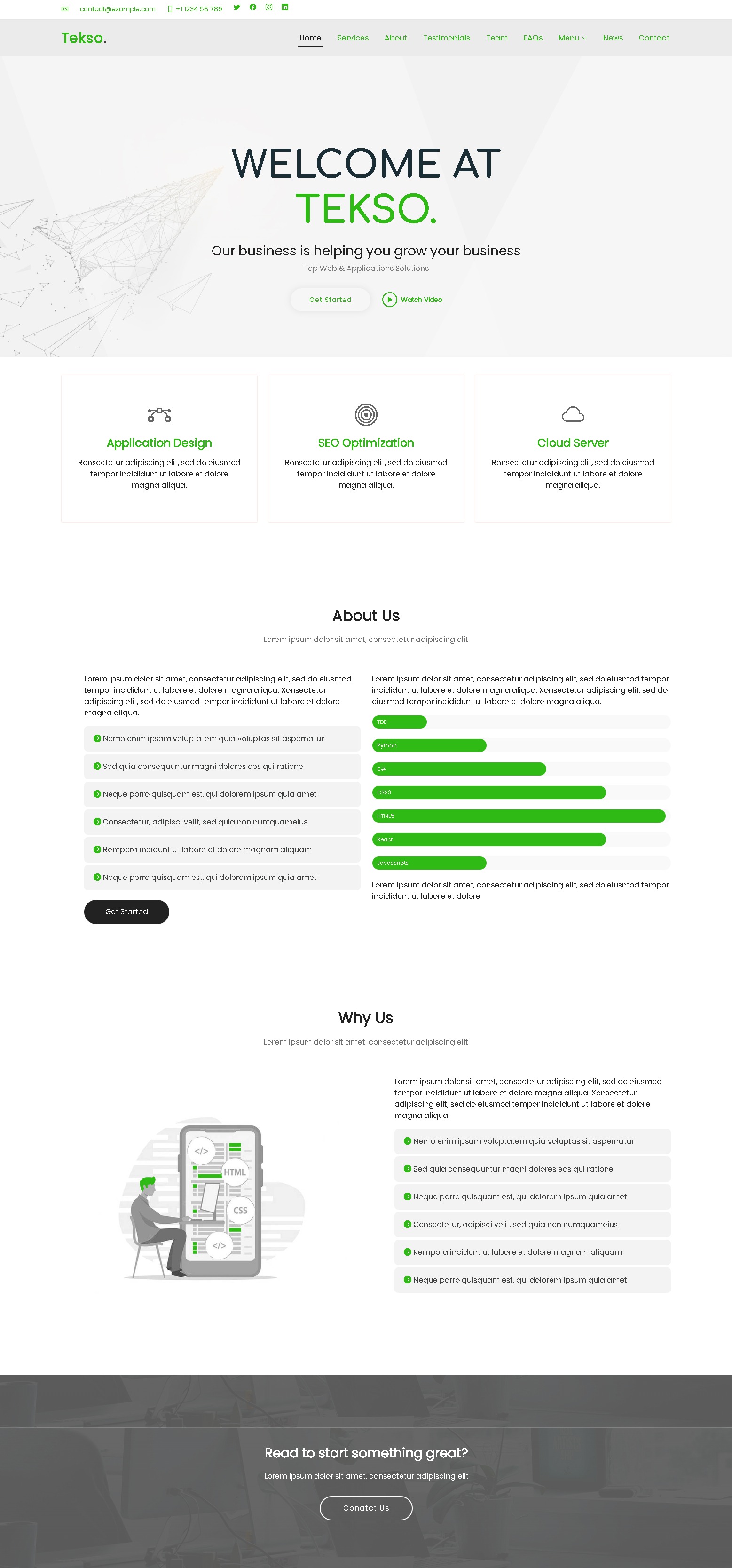 Tekso   it solutions  business solutions landing page template