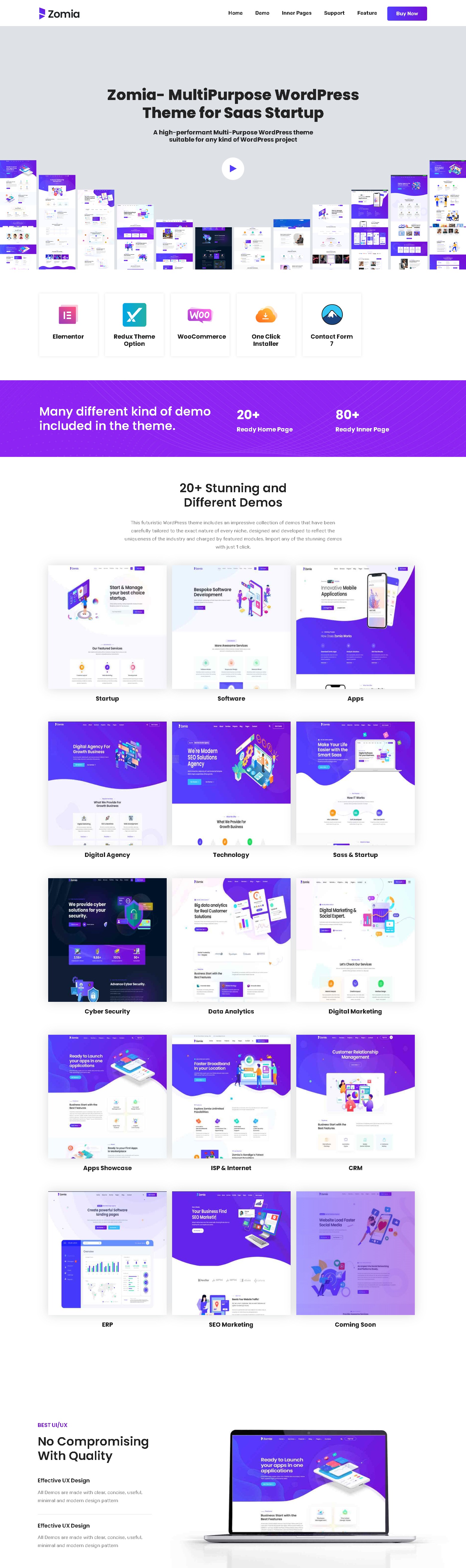Zomia   multi purpose wordpress theme for saas startup