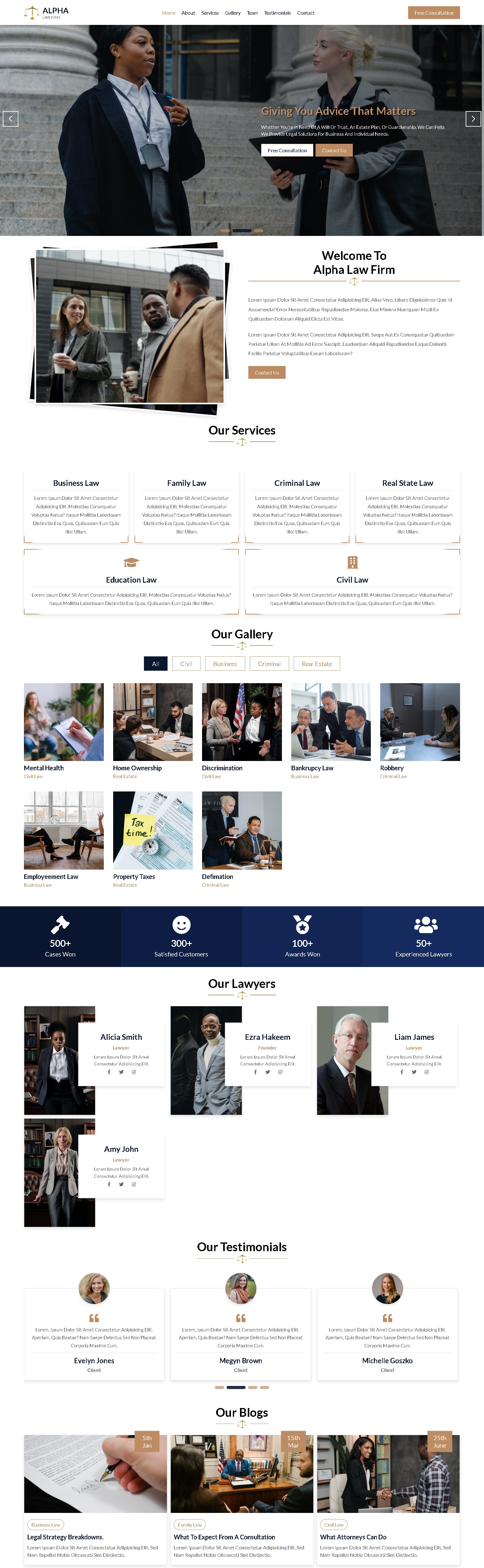 Alpha   law firm html5 landing page template