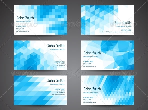 Business Cards set with Abstract Geometric Background 