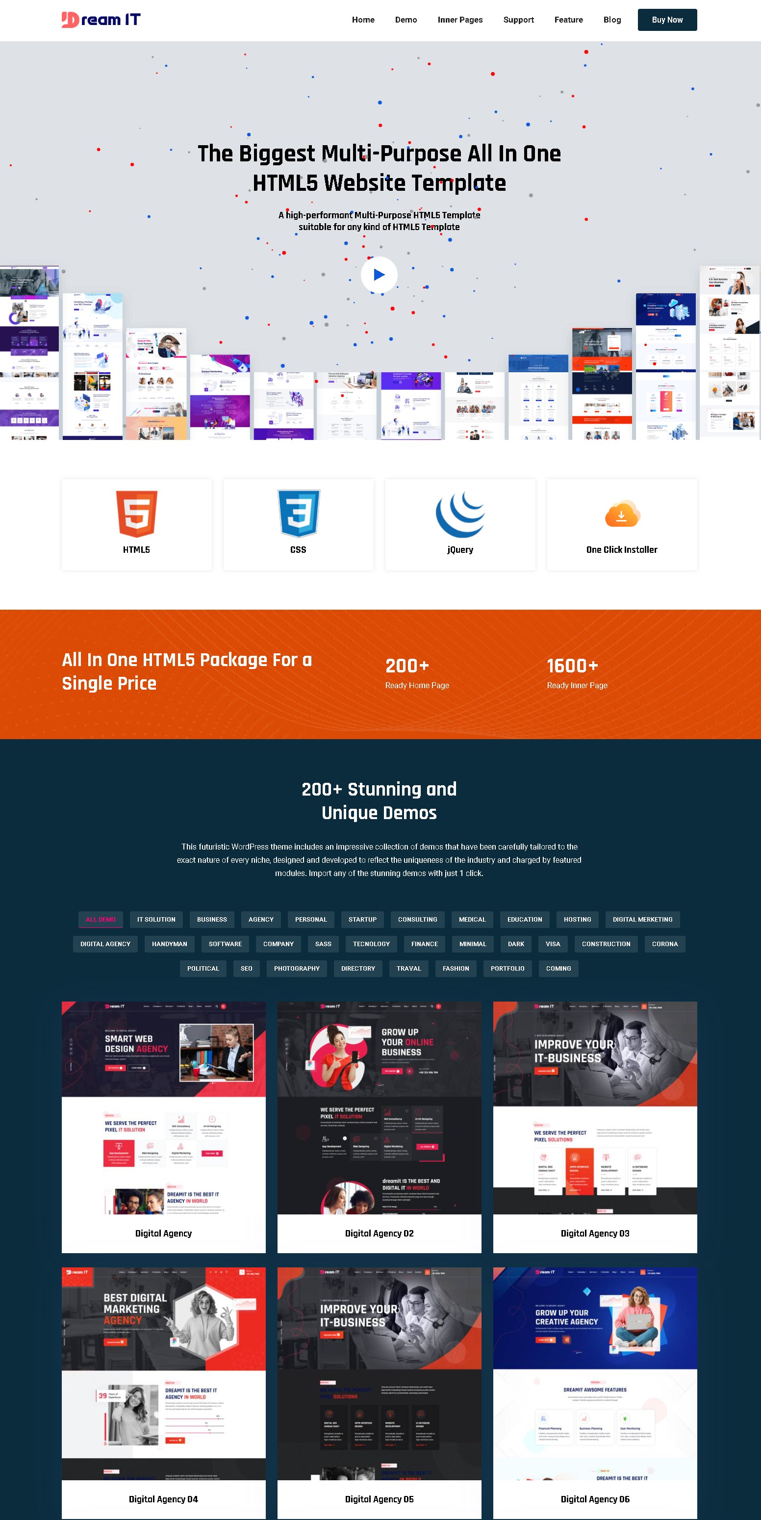 This template is a template where you can see demos of all categories There are 50+ categories You can use this template to create any kind of website without any hassle The latest technology has been used to create this template We have beautifully designed this template for mobile devices We have always tried to do a lot of fine coding so that all our clients can change the template without any difficulty