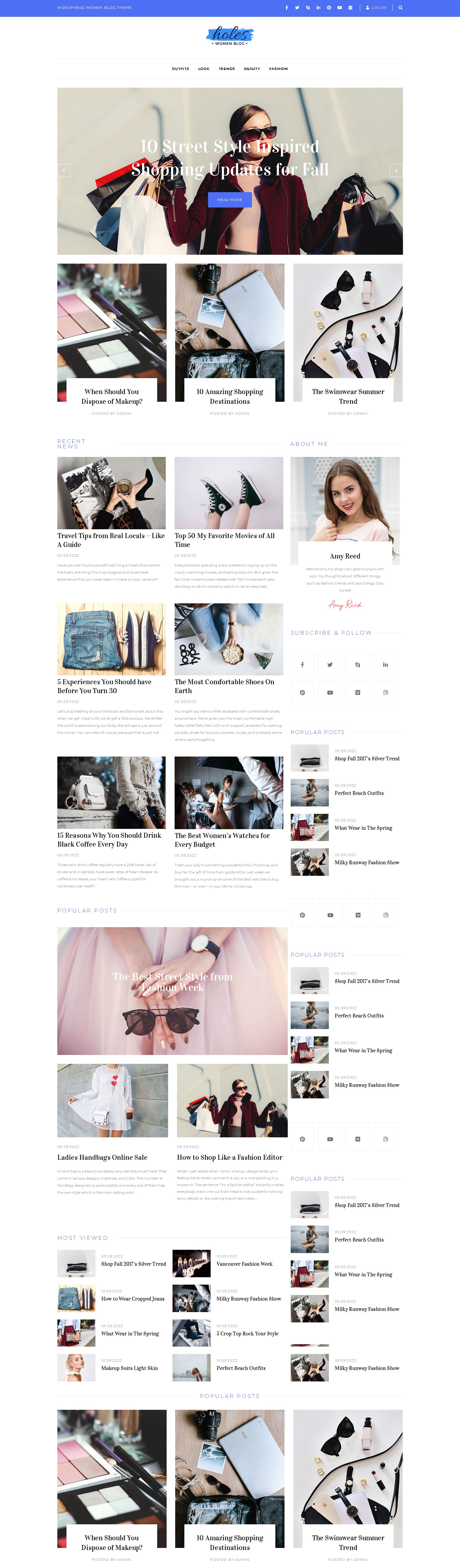 Holes   women blog multipurpose classic wordpress elementor theme
