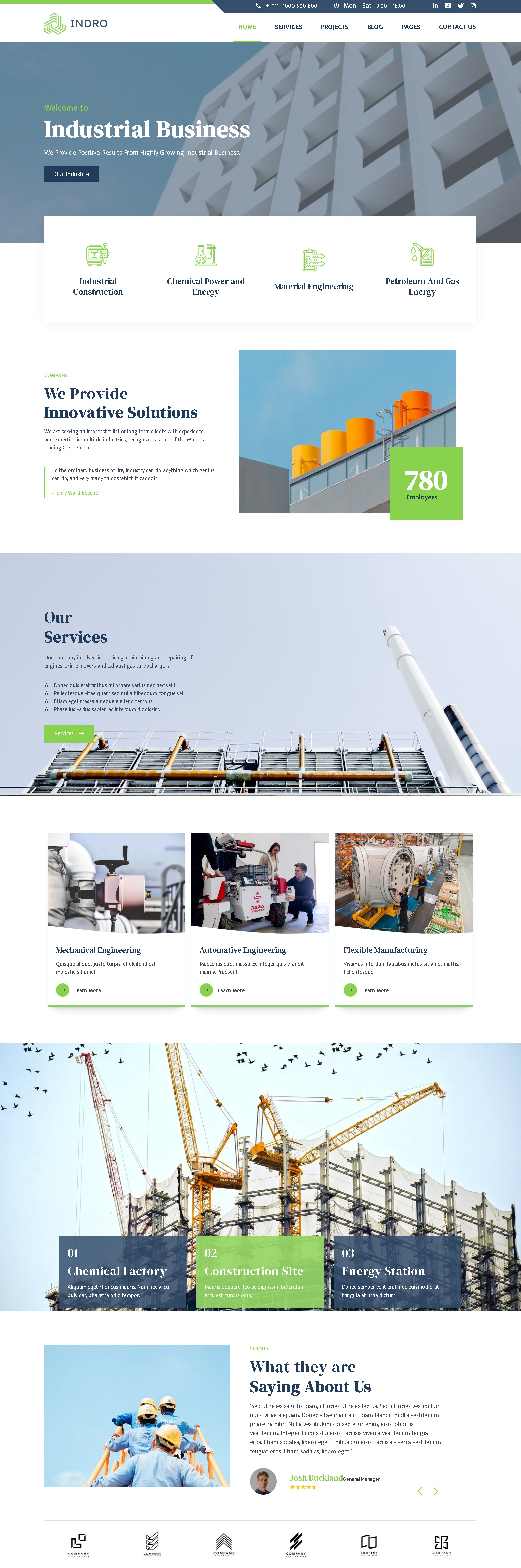 Distinctive Industrial Website Templates EntheosWeb