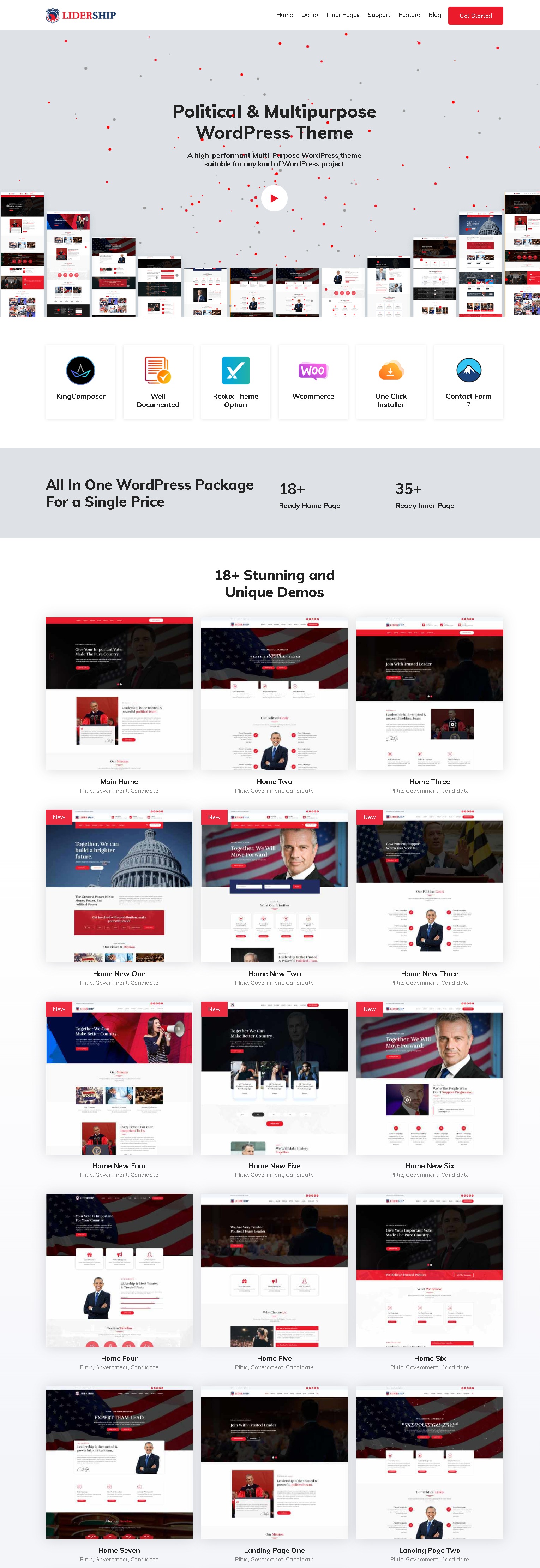 Lidership   political election campaign wordpress theme