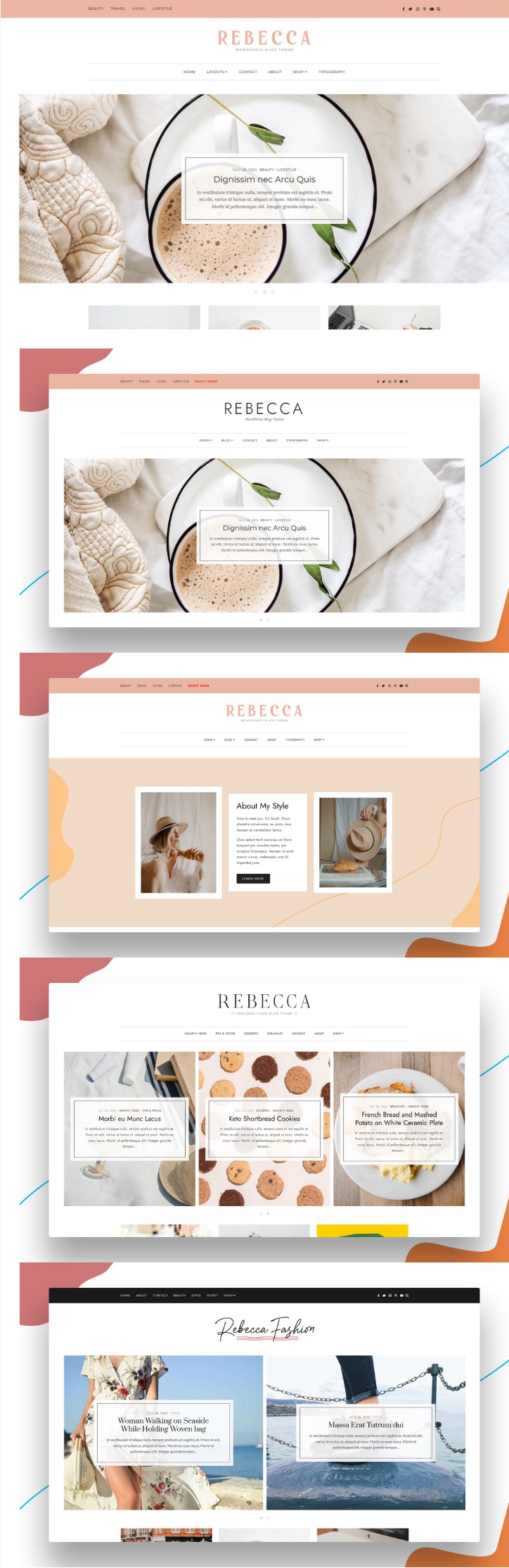 Rebecca   blog and shop wordpress theme