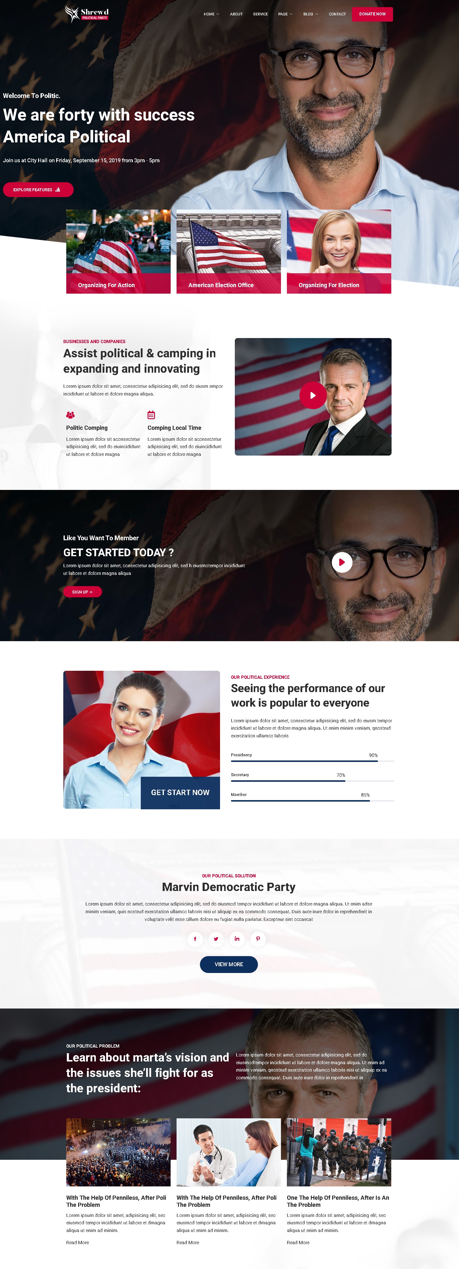 Shrewd   political responsive wordpress theme