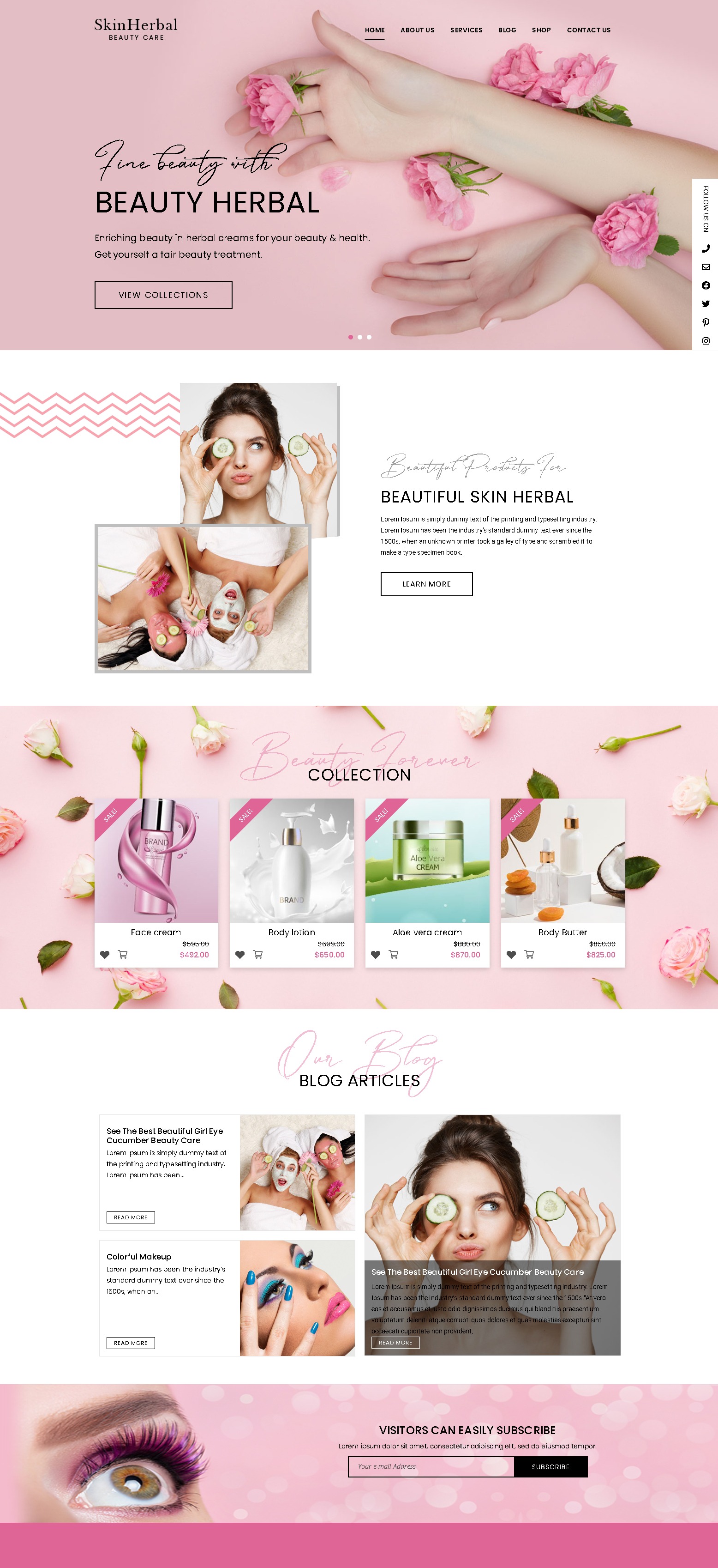Skinherbal beauty care wordpress theme