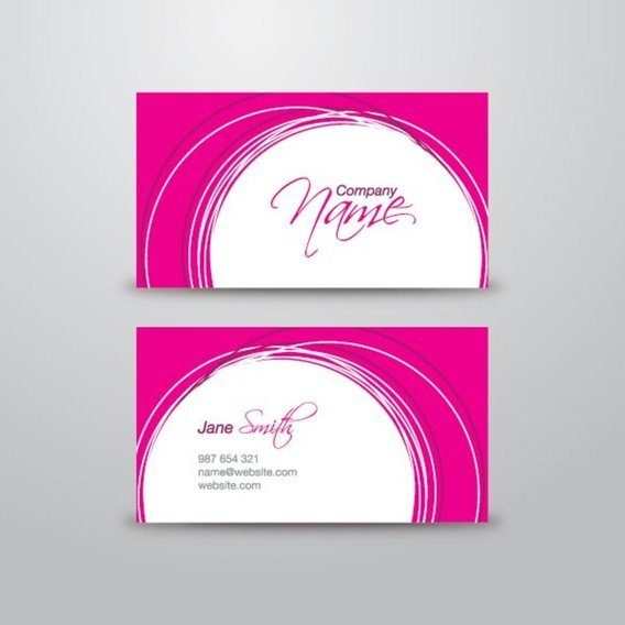 Large 2x pink business card