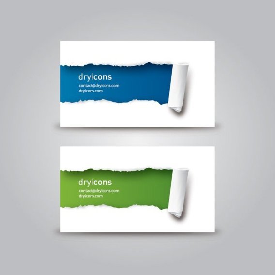 Large 2x ripped business cards