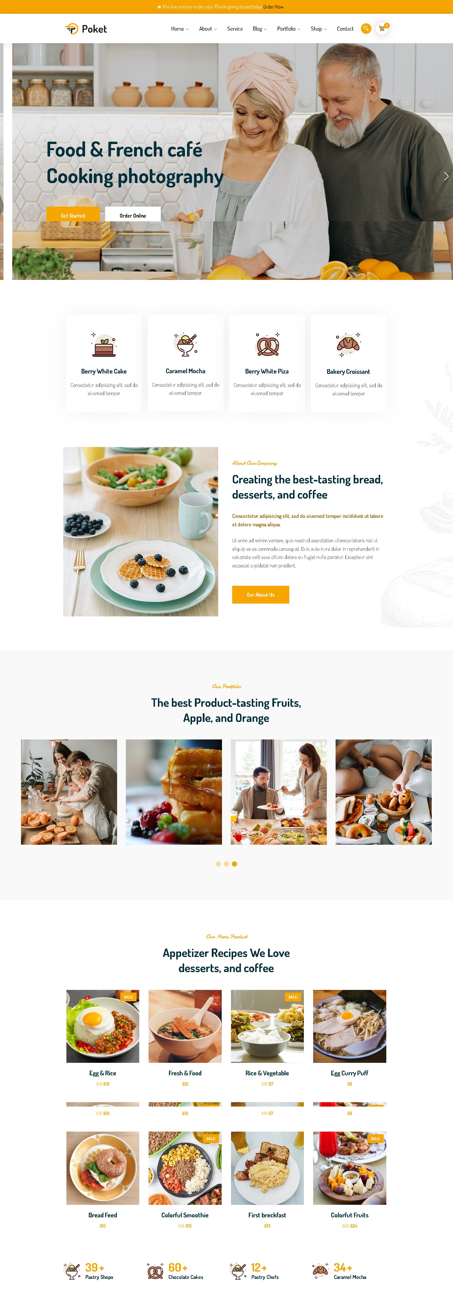 Poket   food responsive wordpress theme