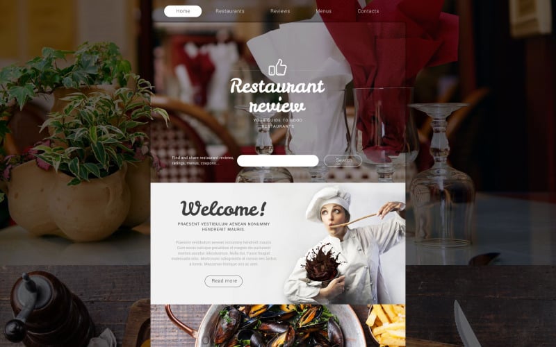 Restaurant reviews website template 55568 original