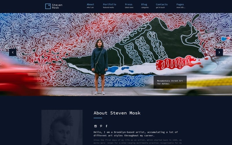 Steven mosk modern artist personal portfolio wordpress theme 61116 0 original