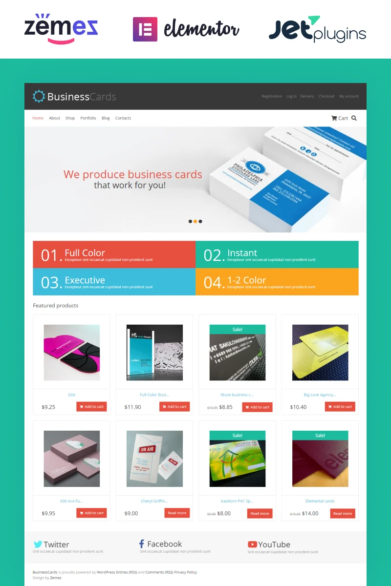 Business cards card design store woocommerce theme | best ecommerce website templates of 2013 | entheosweb Template 46435 business cards printing responsive woocommerce theme with blog portfolio image zoom and slideshow