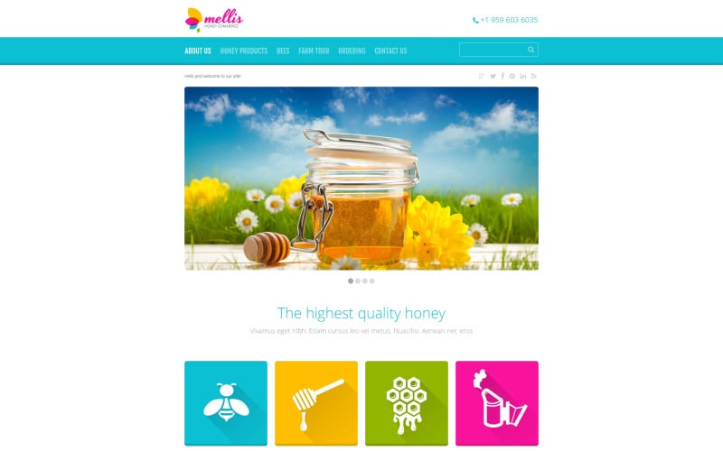 Honey store responsive website template 46562 original | icons in web design attention getting memorable and user friendly | entheosweb Honey store responsive website template 46562 original