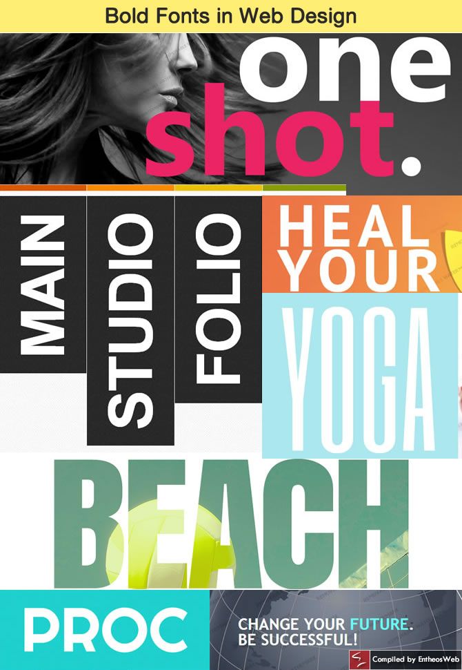 Bold fonts in web design   simple clear and attention getting