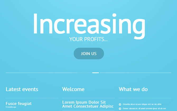 Template 47010 - Business Responsive WordPress Theme with Portfolio and Blog, Turquoise Blue and White, Icons and Graphics