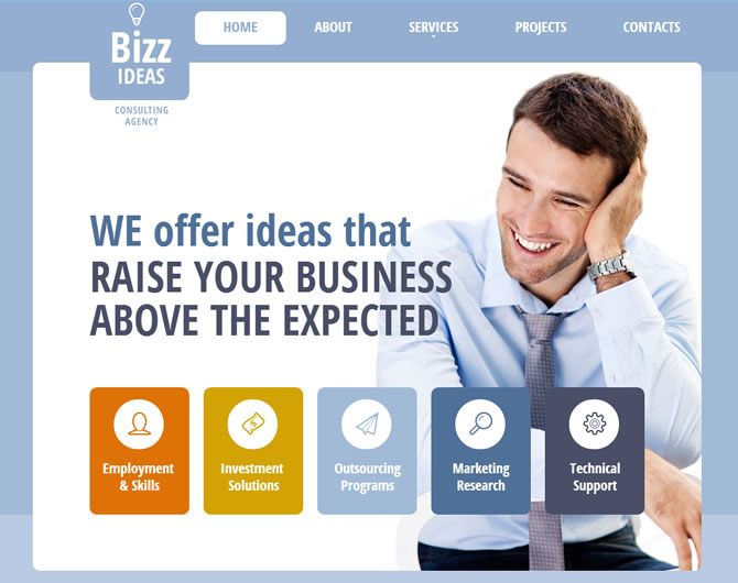 Template 47545 - Bizz Ideas Responsive Website Template