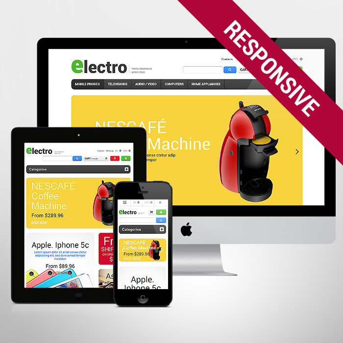 Template 47302 - Electronic Store Responsive PrestaShop Theme