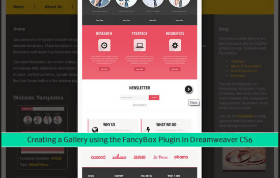 Creating a gallery using the fancybox plugin in dreamweaver cs6 creating a gallery using the fancybox plugin in dreamweaver cs6