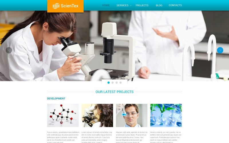 Science lab responsive website template 47685 original
