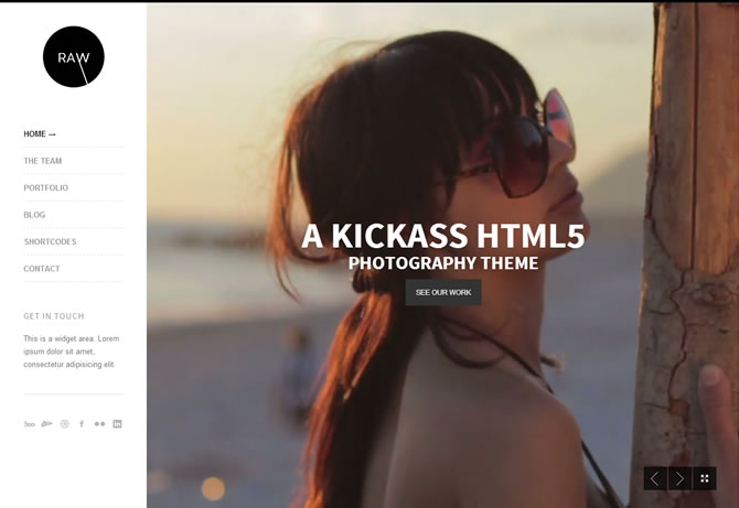 Raw - Responsive Photography WordPress Theme