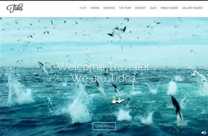 Tides - Fullscreen Video Single Page Template