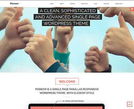Pioneer | Onepage Parallax WordPress Theme