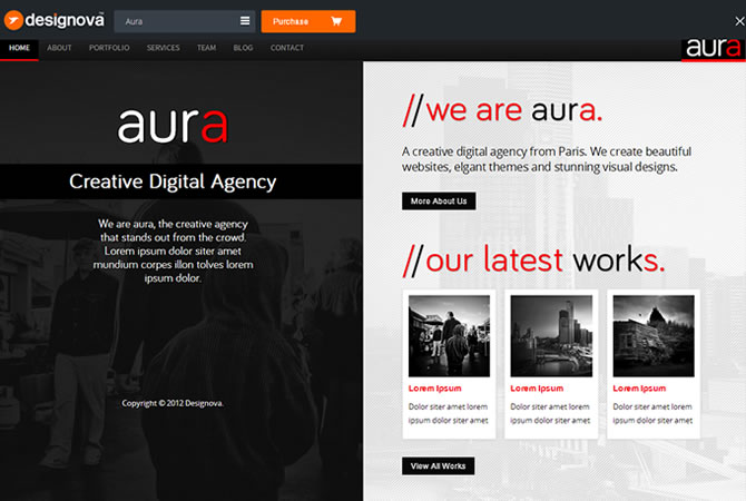 Aura - HTML5 Responsive Split-Scroll on Bootstrap