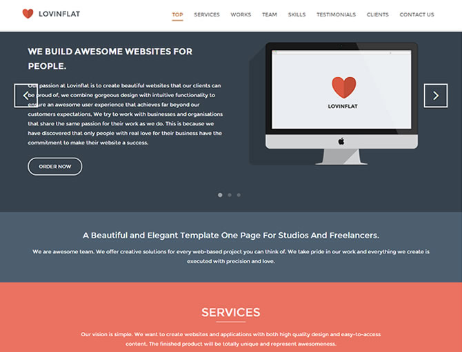 Lovinflat - One Page Bootstrap 3