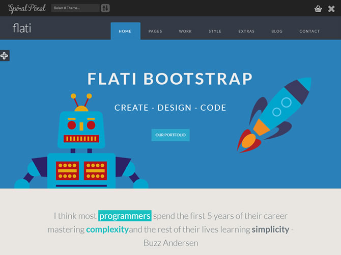 Flati - Responsive Flat Bootstrap WordPress Theme