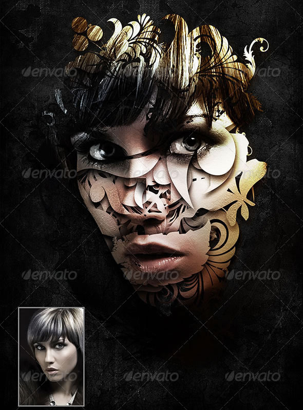 Abstract Floral Photo Template