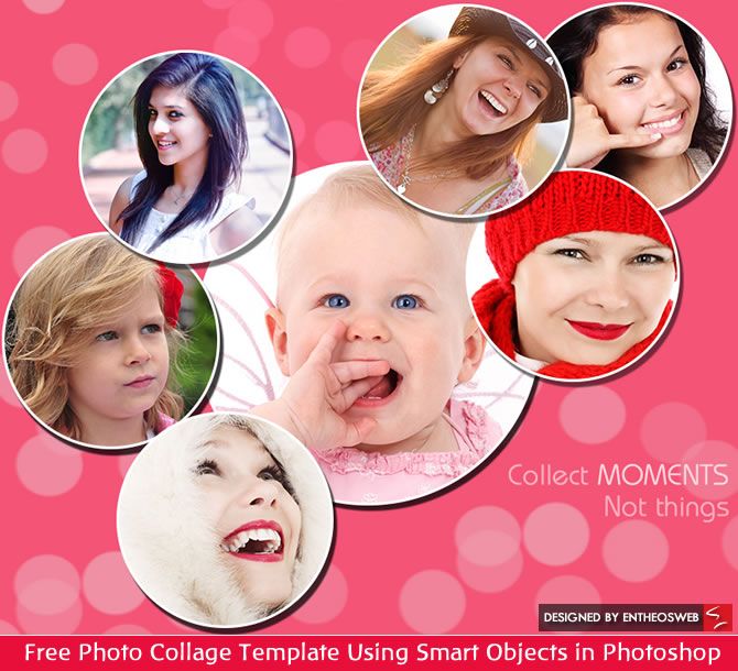 Free Photo Collage Template Using Smart Objects in Photoshop Free photo collage template using smart objects in photoshop