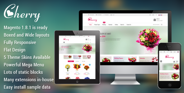 Sm cherry   responsive flat magento theme