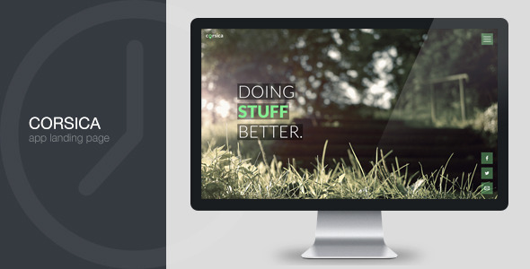 Corsica responsive app landing page