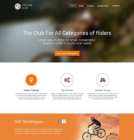 Template 48561 - Cycling Club Responsive Website Template 