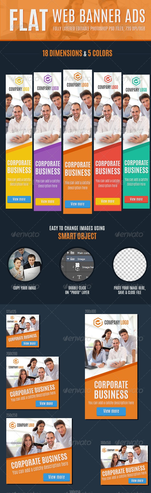 Flat web banner ads